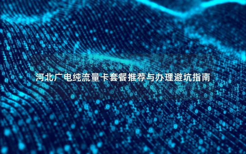河北广电纯流量卡套餐推荐与办理避坑指南