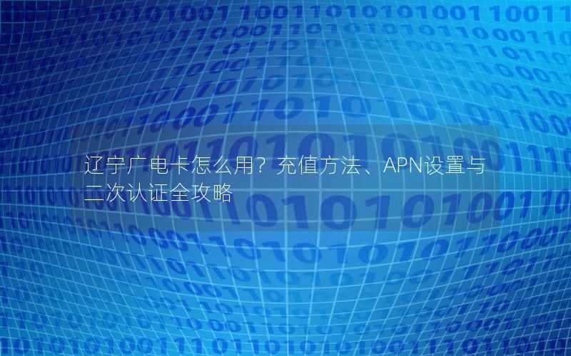 辽宁广电卡怎么用？充值方法、APN设置与二次认证全攻略