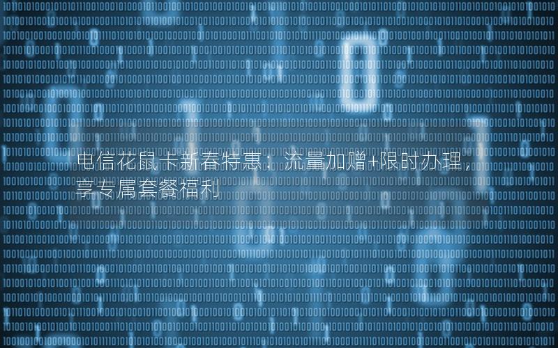 电信花鼠卡新春特惠：流量加赠+限时办理，享专属套餐福利