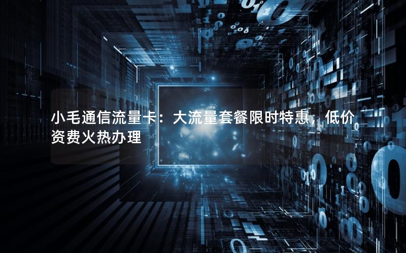 小毛通信流量卡：大流量套餐限时特惠，低价资费火热办理