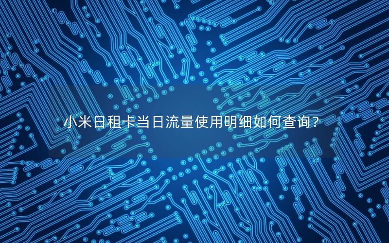 小米日租卡当日流量使用明细如何查询？