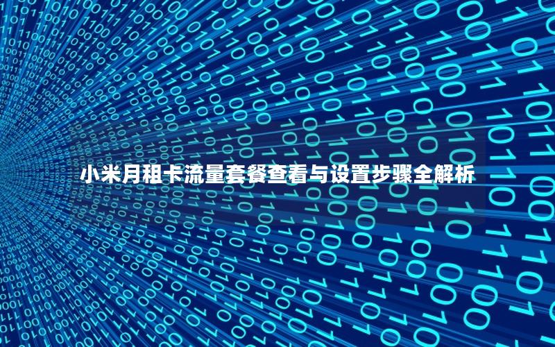 小米月租卡流量套餐查看与设置步骤全解析