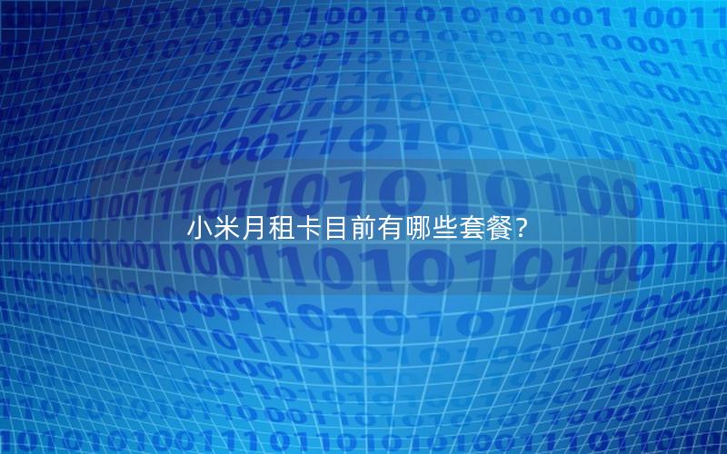 小米月租卡目前有哪些套餐？