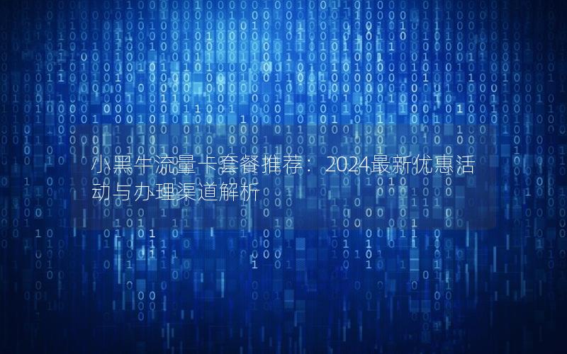 小黑牛流量卡套餐推荐：2024最新优惠活动与办理渠道解析