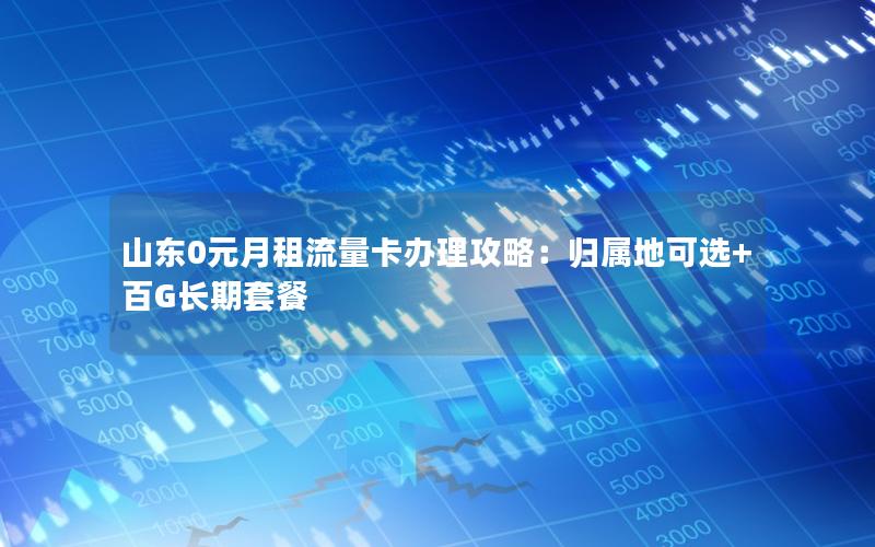 山东0元月租流量卡办理攻略：归属地可选+百G长期套餐