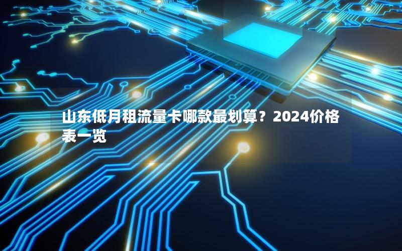 山东低月租流量卡哪款最划算？2024价格表一览