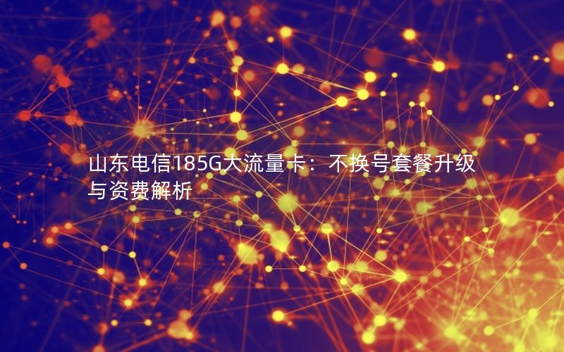 山东电信185G大流量卡：不换号套餐升级与资费解析
