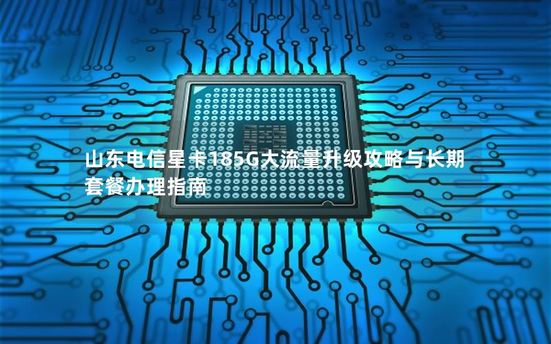 山东电信星卡185G大流量升级攻略与长期套餐办理指南