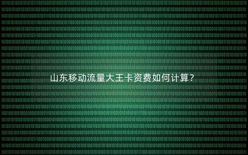 山东移动流量大王卡资费如何计算？