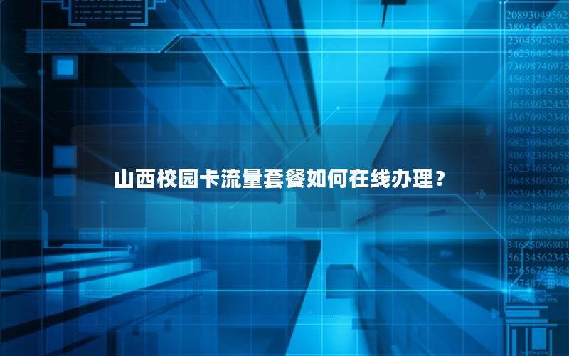 山西校园卡流量套餐如何在线办理？