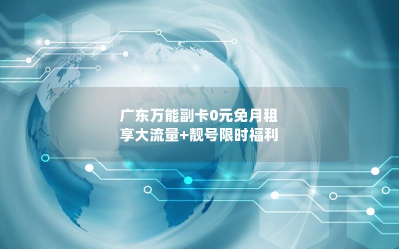 广东万能副卡0元免月租 享大流量+靓号限时福利