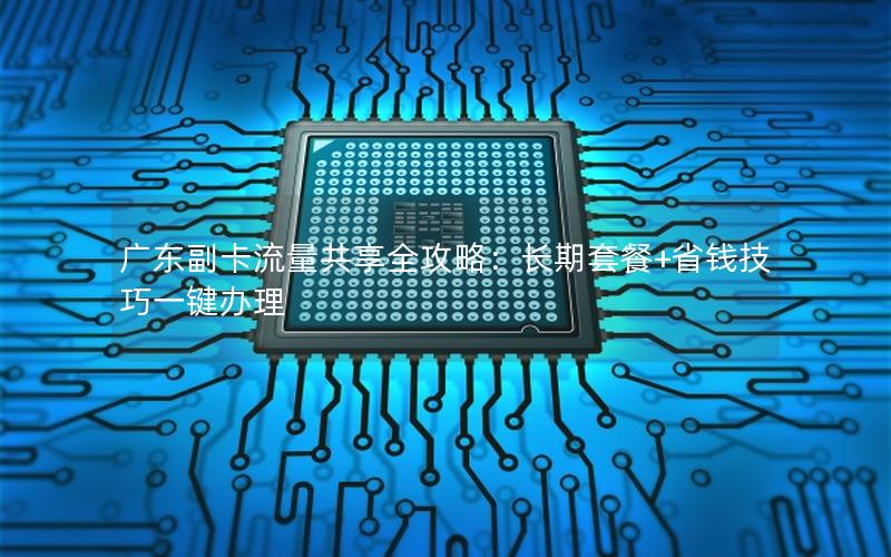 广东副卡流量共享全攻略：长期套餐+省钱技巧一键办理