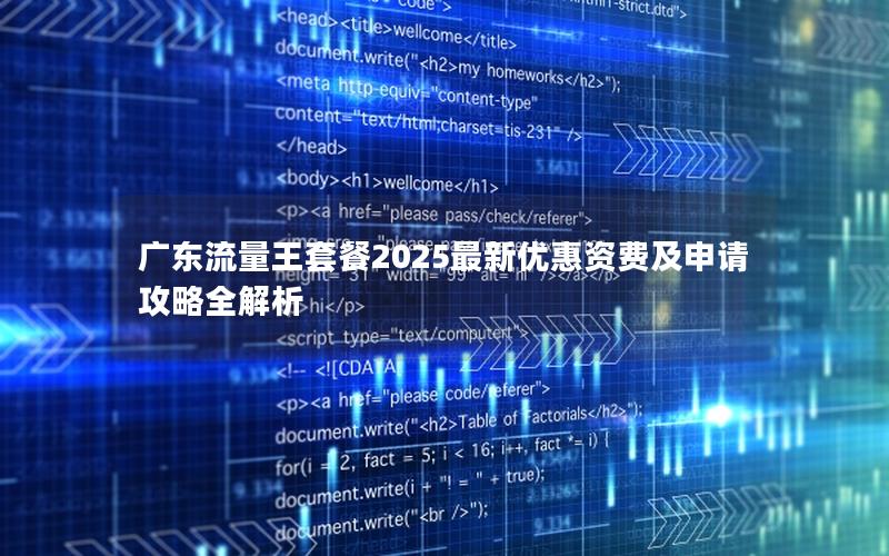 广东流量王套餐2025最新优惠资费及申请攻略全解析