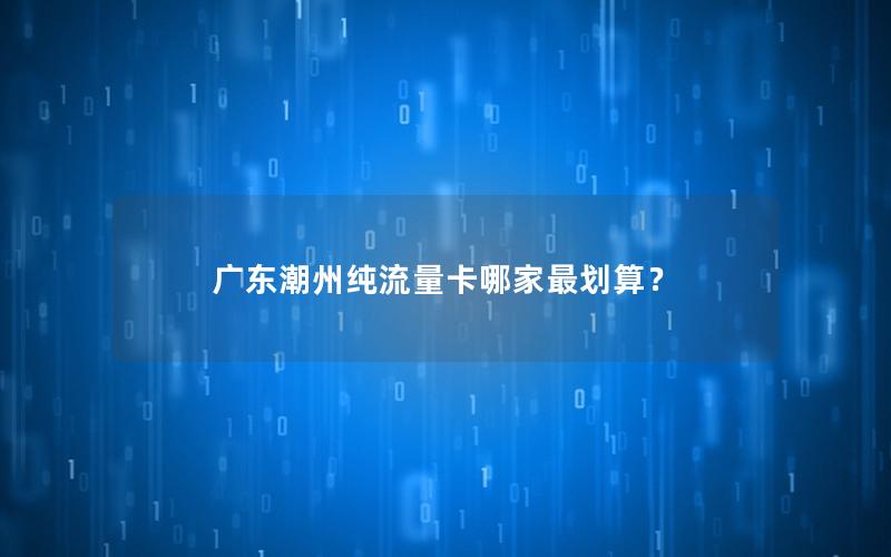 广东潮州纯流量卡哪家最划算？