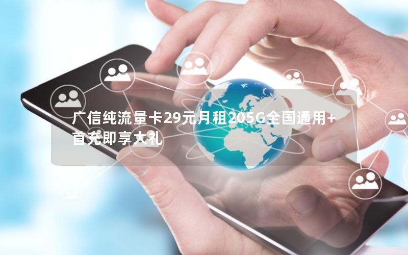广信纯流量卡29元月租205G全国通用+首充即享大礼