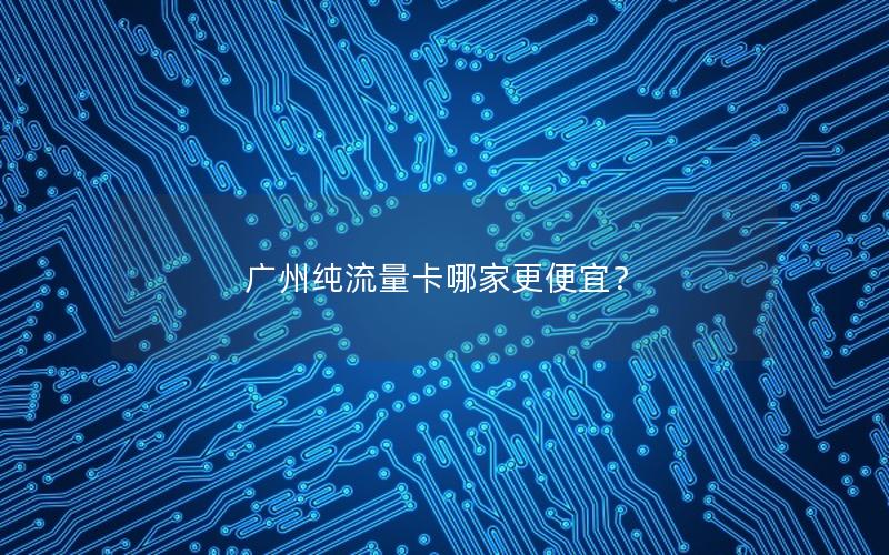 广州纯流量卡哪家更便宜？