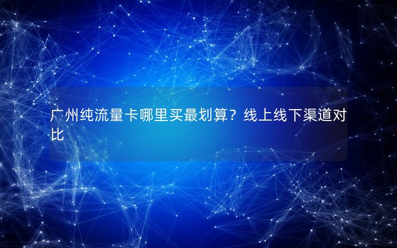 广州纯流量卡哪里买最划算？线上线下渠道对比