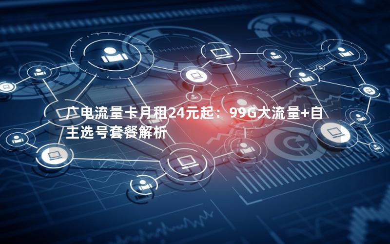 广电流量卡月租24元起：99G大流量+自主选号套餐解析
