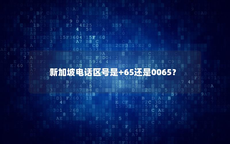 新加坡电话区号是+65还是0065？