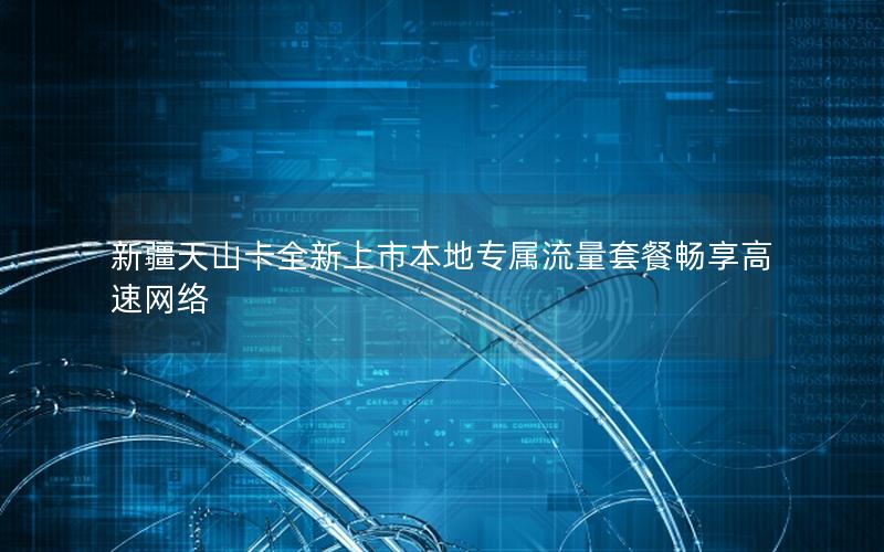 新疆天山卡全新上市本地专属流量套餐畅享高速网络