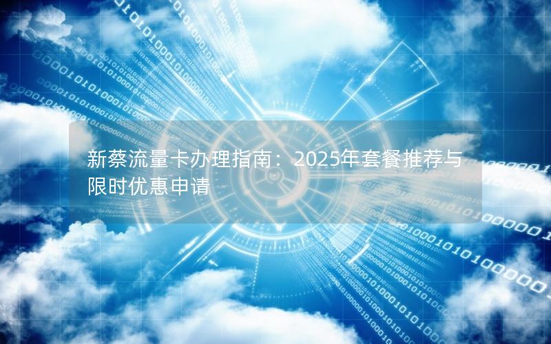 新蔡流量卡办理指南：2025年套餐推荐与限时优惠申请