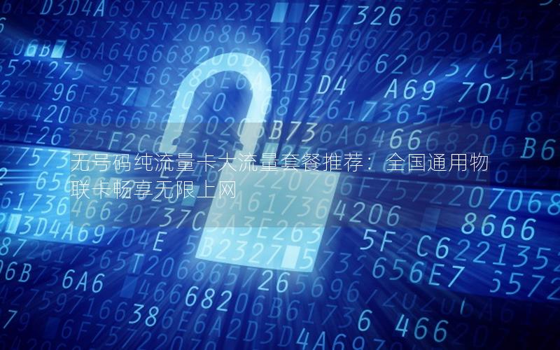 无号码纯流量卡大流量套餐推荐：全国通用物联卡畅享无限上网