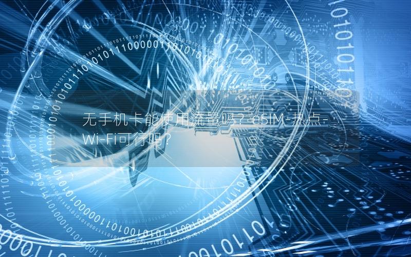 无手机卡能使用流量吗？eSIM-热点-Wi-Fi可行吗？
