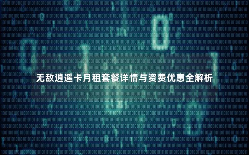 无敌逍遥卡月租套餐详情与资费优惠全解析