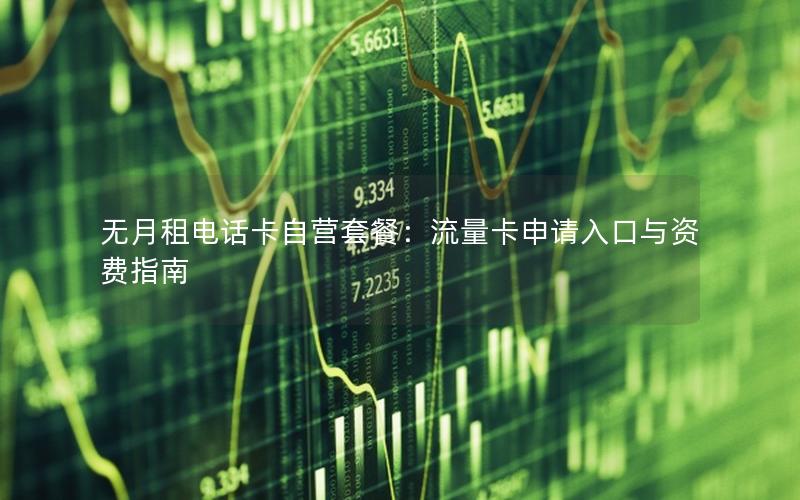 无月租电话卡自营套餐：流量卡申请入口与资费指南
