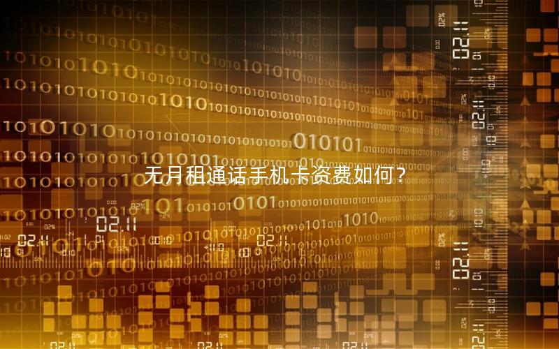 无月租通话手机卡资费如何？