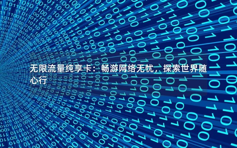 无限流量纯享卡：畅游网络无忧，探索世界随心行