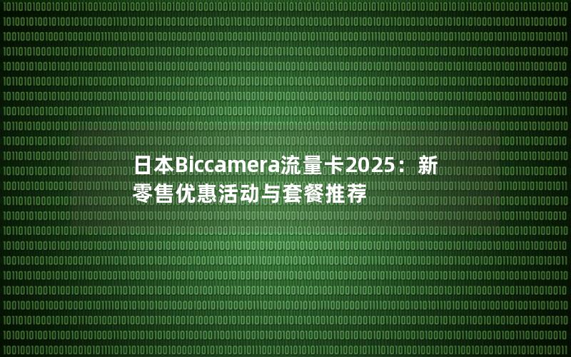 日本Biccamera流量卡2025：新零售优惠活动与套餐推荐