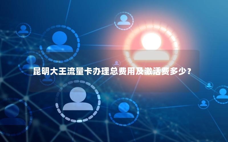 昆明大王流量卡办理总费用及激活费多少？