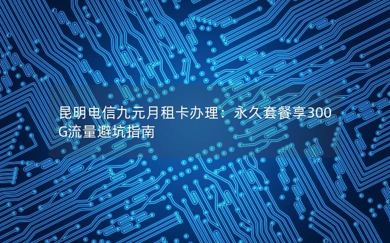 昆明电信九元月租卡办理：永久套餐享300G流量避坑指南