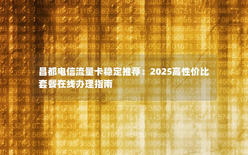 昌都电信流量卡稳定推荐：2025高性价比套餐在线办理指南