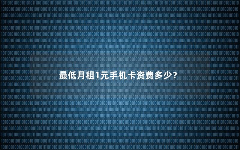 最低月租1元手机卡资费多少？