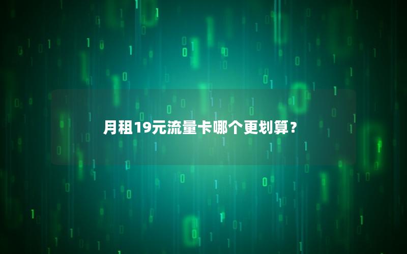 月租19元流量卡哪个更划算？