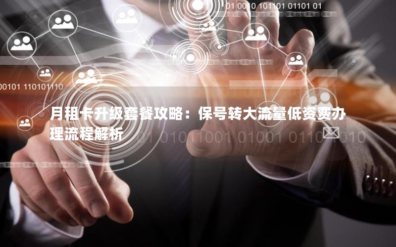 月租卡升级套餐攻略：保号转大流量低资费办理流程解析