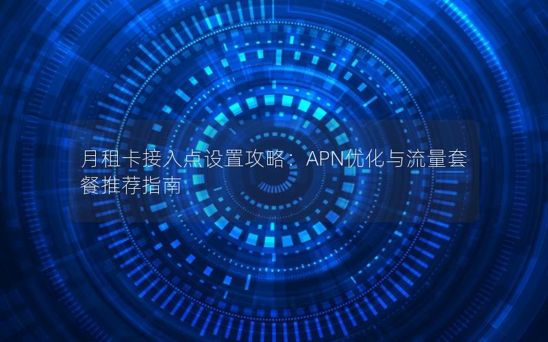 月租卡接入点设置攻略：APN优化与流量套餐推荐指南