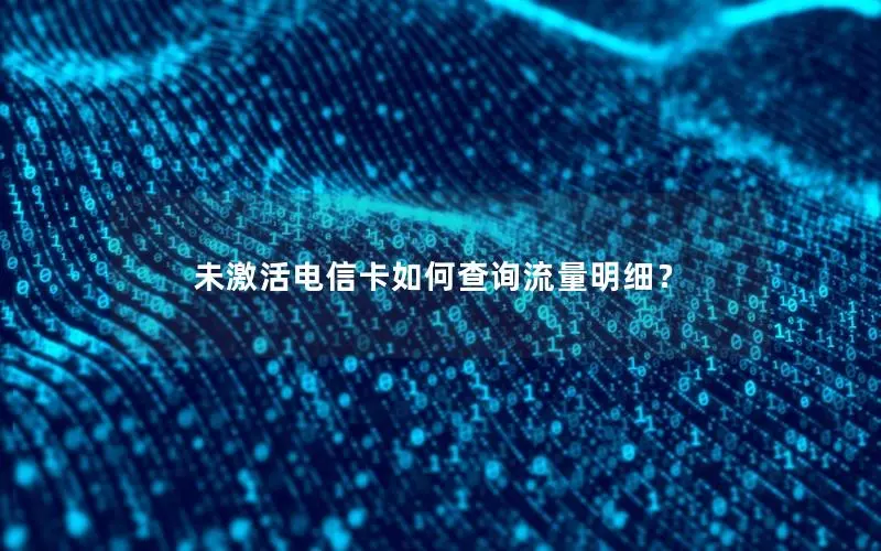未激活电信卡如何查询流量明细？