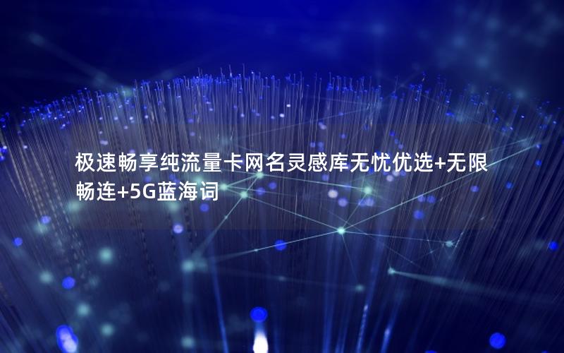 极速畅享纯流量卡网名灵感库无忧优选+无限畅连+5G蓝海词