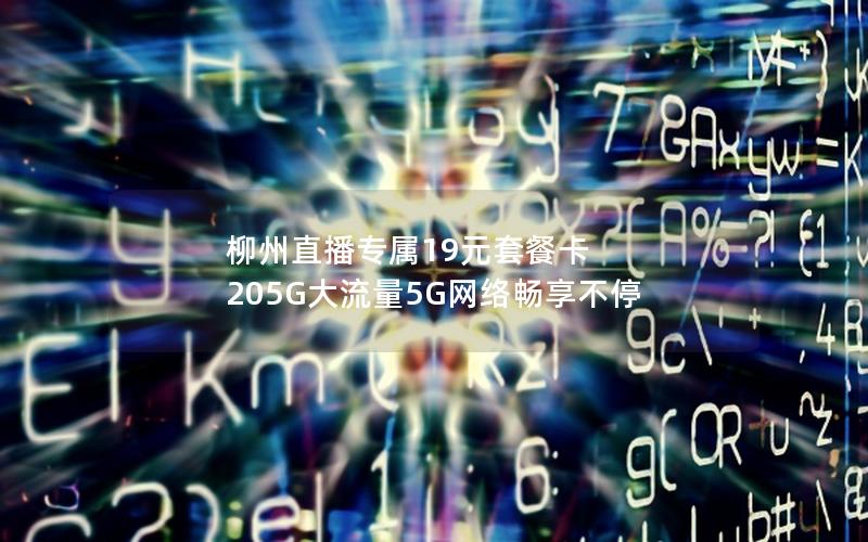 柳州直播专属19元套餐卡 205G大流量5G网络畅享不停