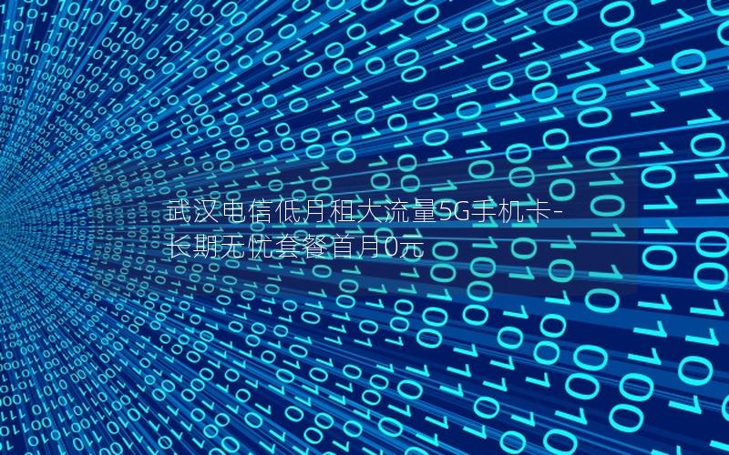 武汉电信低月租大流量5G手机卡-长期无忧套餐首月0元