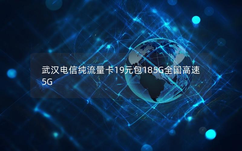 武汉电信纯流量卡19元包185G全国高速5G