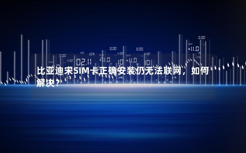 比亚迪宋SIM卡正确安装仍无法联网，如何解决？