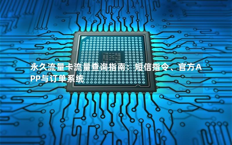 永久流量卡流量查询指南：短信指令、官方APP与订单系统