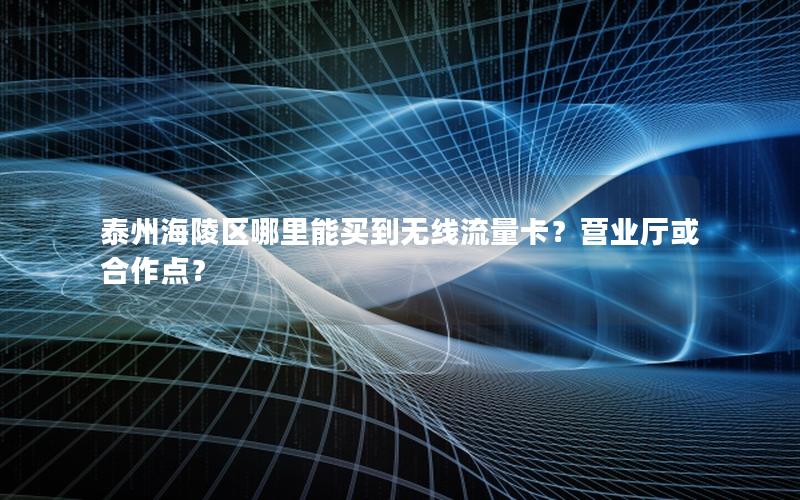 泰州海陵区哪里能买到无线流量卡？营业厅或合作点？