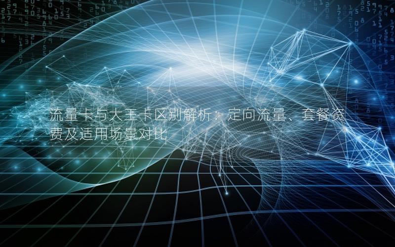流量卡与大王卡区别解析：定向流量、套餐资费及适用场景对比