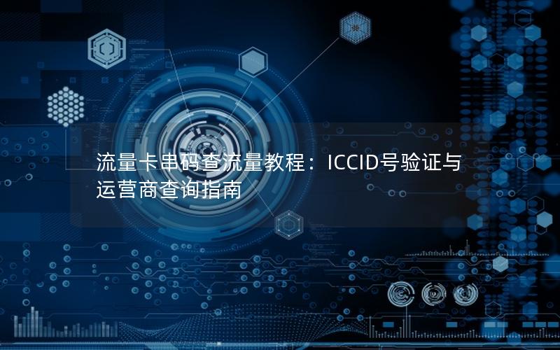流量卡串码查流量教程：ICCID号验证与运营商查询指南