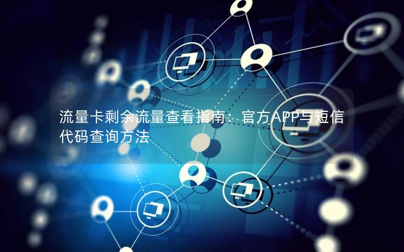 流量卡剩余流量查看指南：官方APP与短信代码查询方法